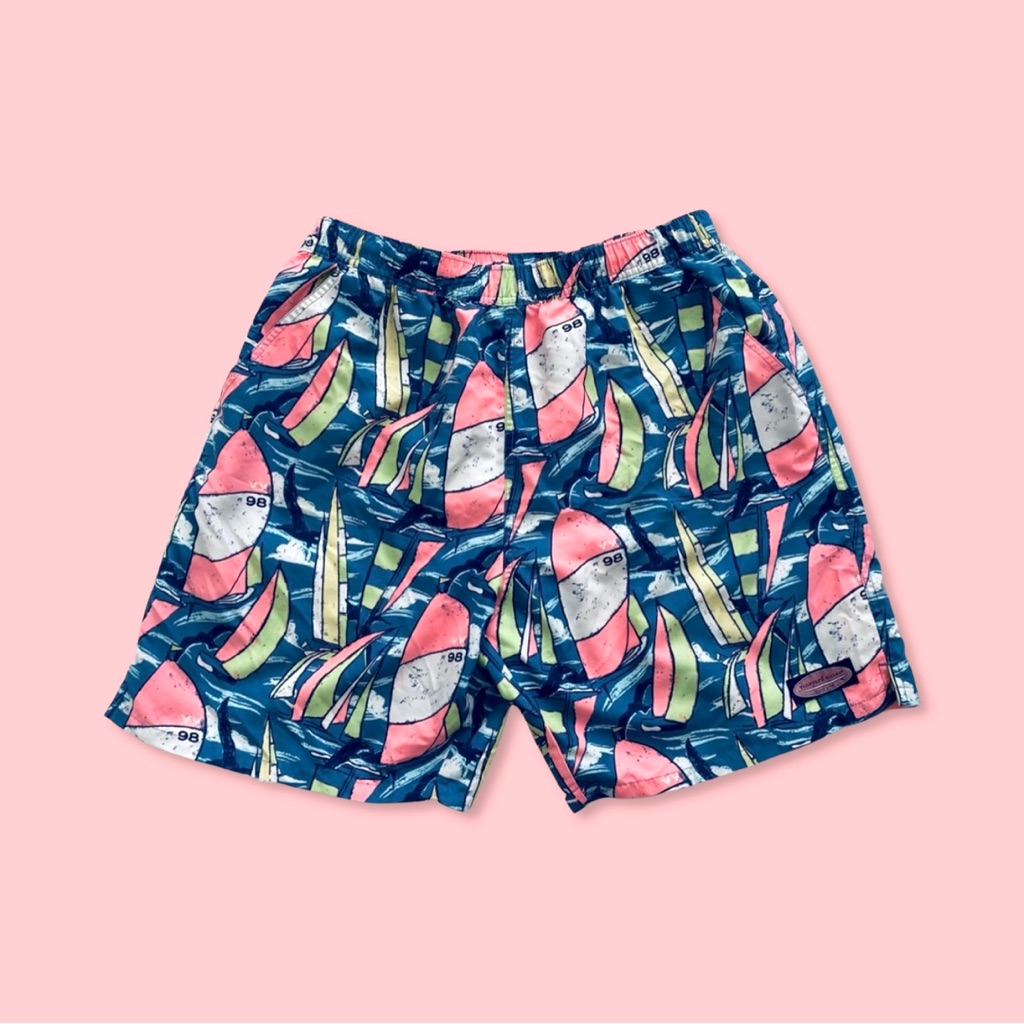 Vineyard Vines  Rare Neon Sailboat Regatta Chappy Swim Trunks